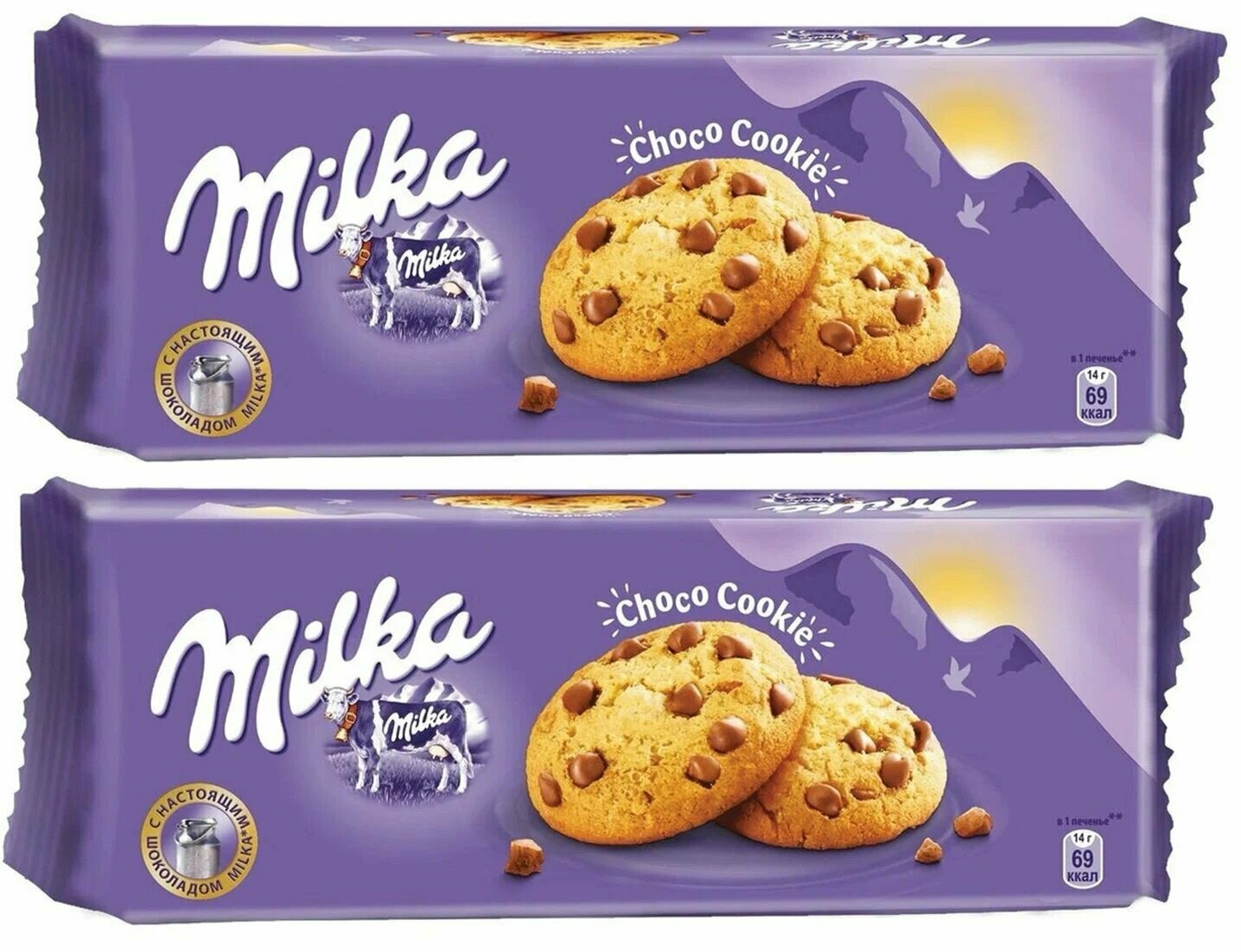 Печенье Milka с кусочками молочного шоколада 168г 2 шт - фотография № 3