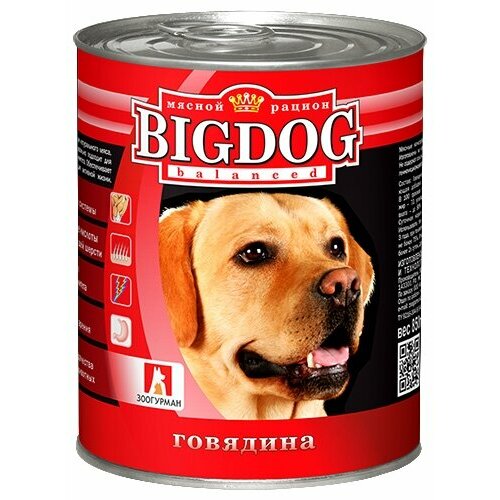 Зоогурман 10249 BIG DOG консервы для собак Говядина 850г корм для собак зоогурман big dog телятина с сердцем банка 850г