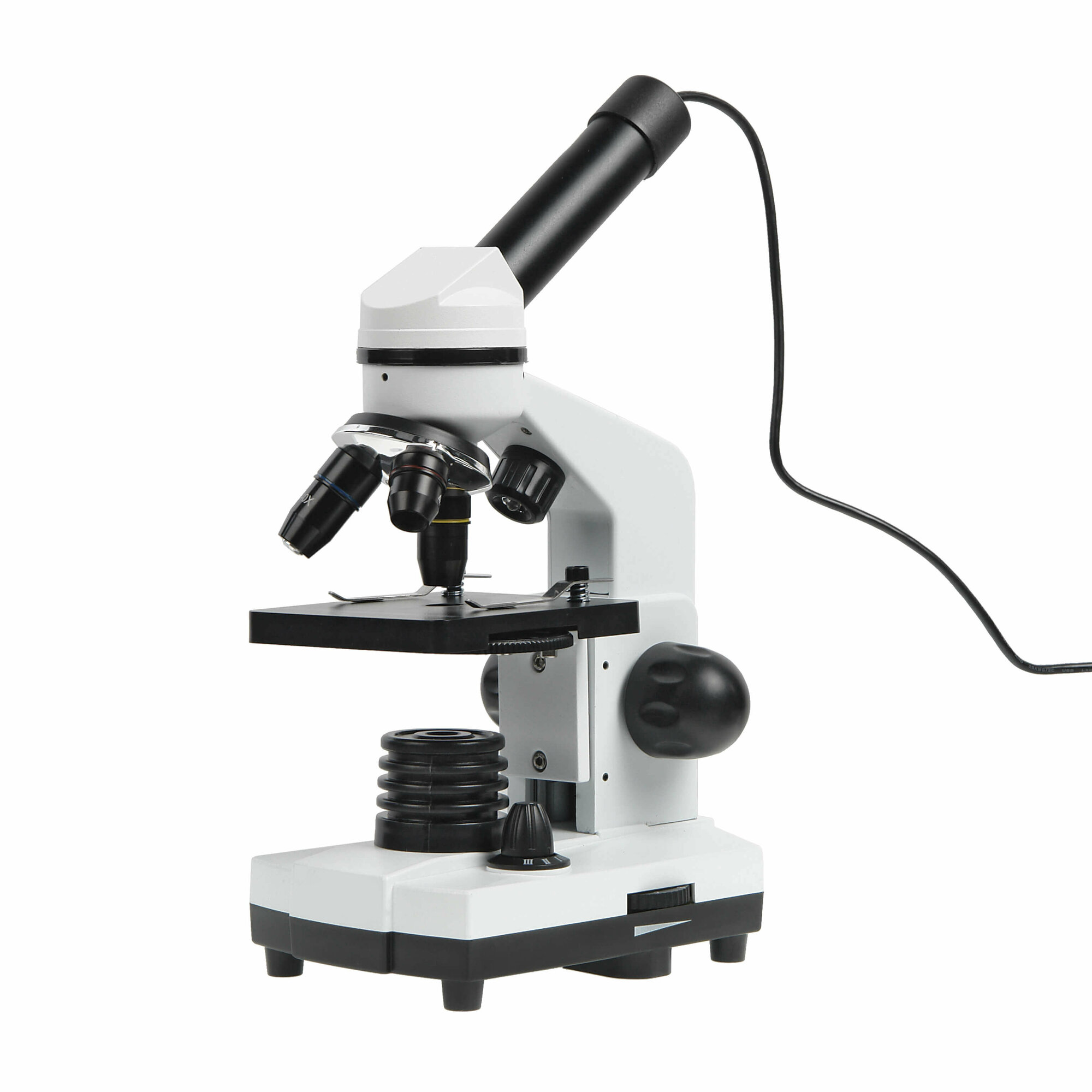 Биологический школьный учебный оптический микроскоп 40х-1600х с видеоокуляром (цифровой камерой)