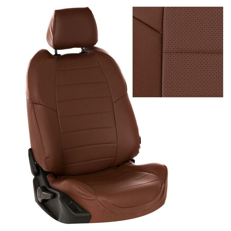 Чехлы на автомобильные сидения Автопилот для Chevrolet Niva с 16г. / LADA Niva Travel с 20г. (Экокожа, Темно-коричневый + Темно-коричневый)