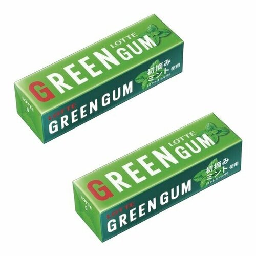 Жевательная резинка со вкусом мяты и зелёного чая Green Gum Lotte, 26 г х 2 шт