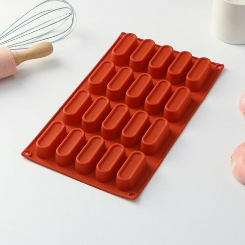 Форма силиконовая для выпечки Доляна Сладости Эклер 29172 см 58232 см 20 ячеек цвет шоколадный для дома 599₽