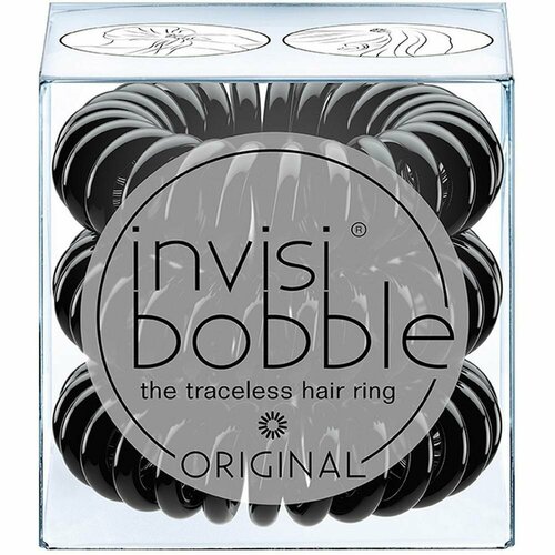 Invisibobble Резинка-браслет для волос ORIGINAL True Black (с подвесом)