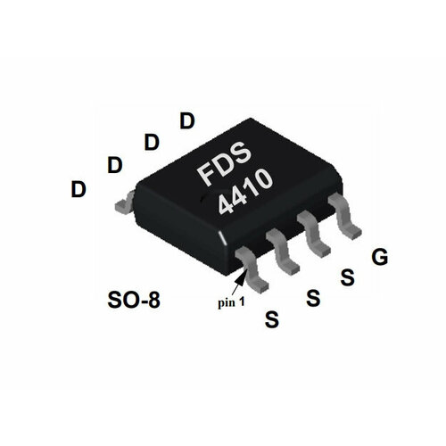 Микросхема FDS4410 N-Channel MOSFET 30V 10A SO8 микросхема fds4410 n channel mosfet 30v 10a so8