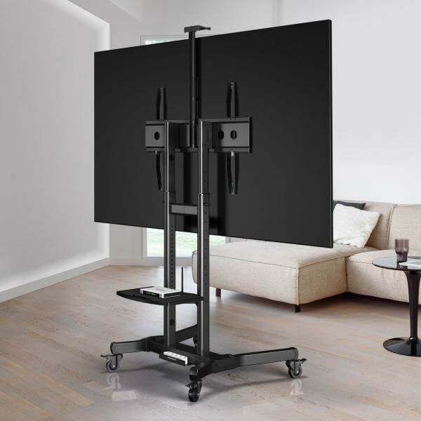 ONKRON стойка для телевизора с кронштейном 50-90, мобильная, чёрная