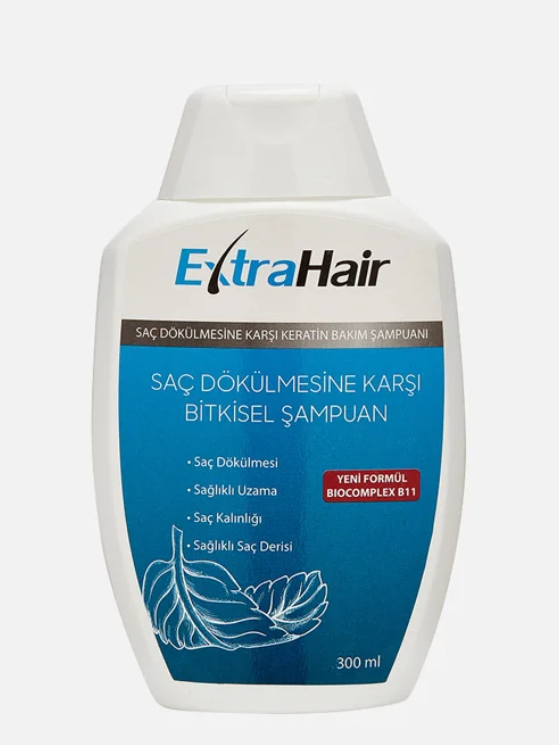 Шампунь кератиновый ExtraHair усиленный для роста и против выпадения волос без SLS 300 мл. Extra Hair
