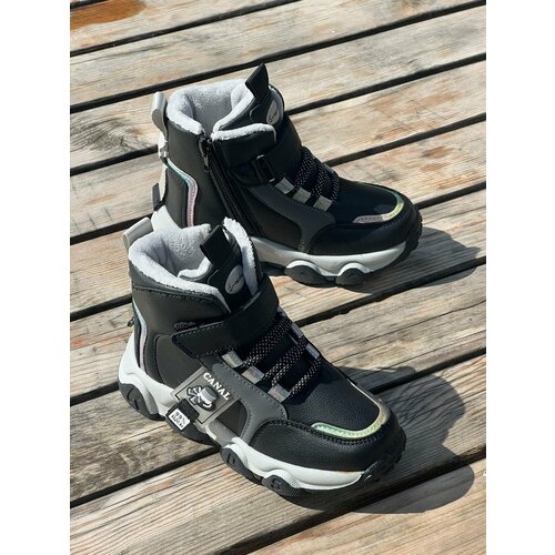 фото Ботинки noname, размер 28, черный, серый