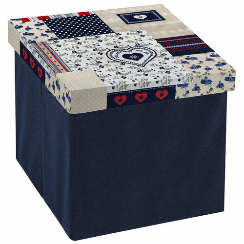 Пуф складной с отделением для хранения 323030 см синий 1310₽