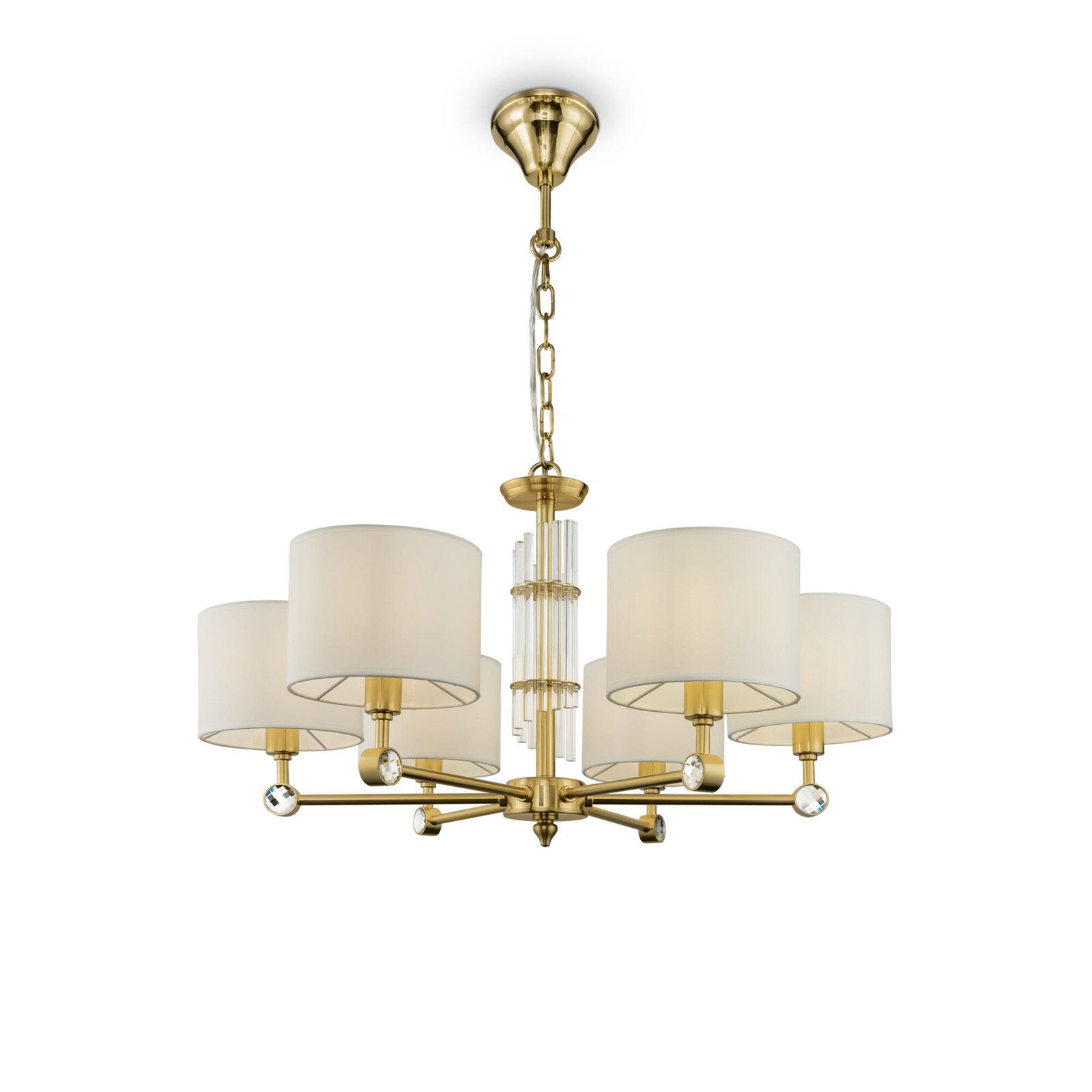 Подвесная люстра Maytoni Alloro MOD088PL-06BS_MY, E14, 240 Вт, металл, стекло, текстиль, латунь