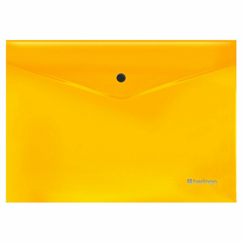 Папка-конверт на кнопке Berlingo Neon А4, 200мкм, прозрачная оранжевый неон, 24 штук, 352649