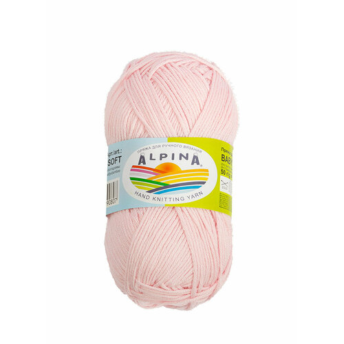 Пряжа ALPINA "BABY SUPER SOFT" 50% хлопок, 50% бамбук 50 г 150 м №05 бл. розовый