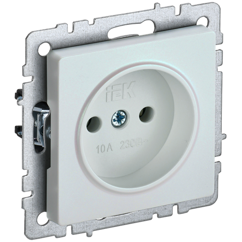 фото Brite розетка 1-местная без заземления без защитных шторок 10а рс10-1-0-брж жемчуг iek
