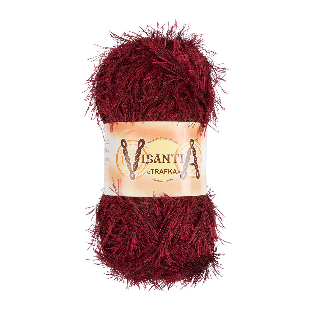 Пряжа VISANTIA "TRAFKA" 100% полиэстер 100 г 150 м №0024 т.красный