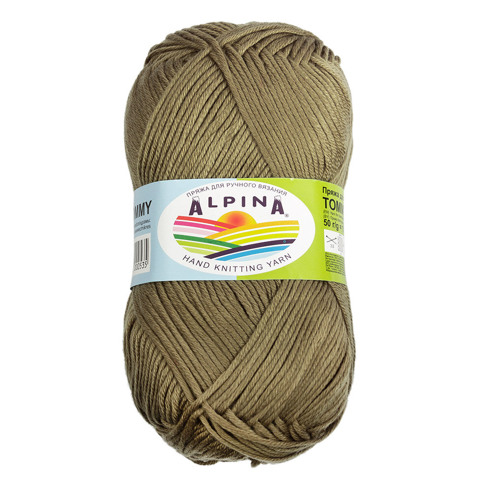 Пряжа ALPINA "TOMMY" 100% микнес 50 г 130 м №034 оливковый