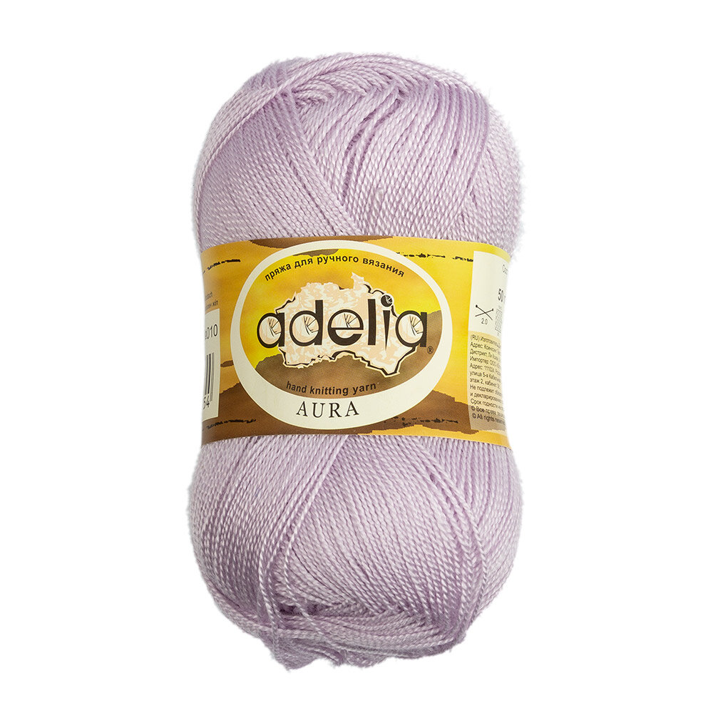 Пряжа ADELIA "AURA" 100% акрил 50 г 250 м №010 св. сиреневый