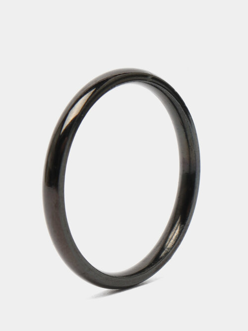 Кольцо , нержавеющая сталь, размер 16, черный