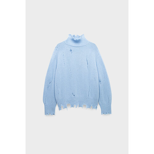 Свитер Alpe Cashmere, кашемир, длинный рукав, оверсайз, размер 40, голубой