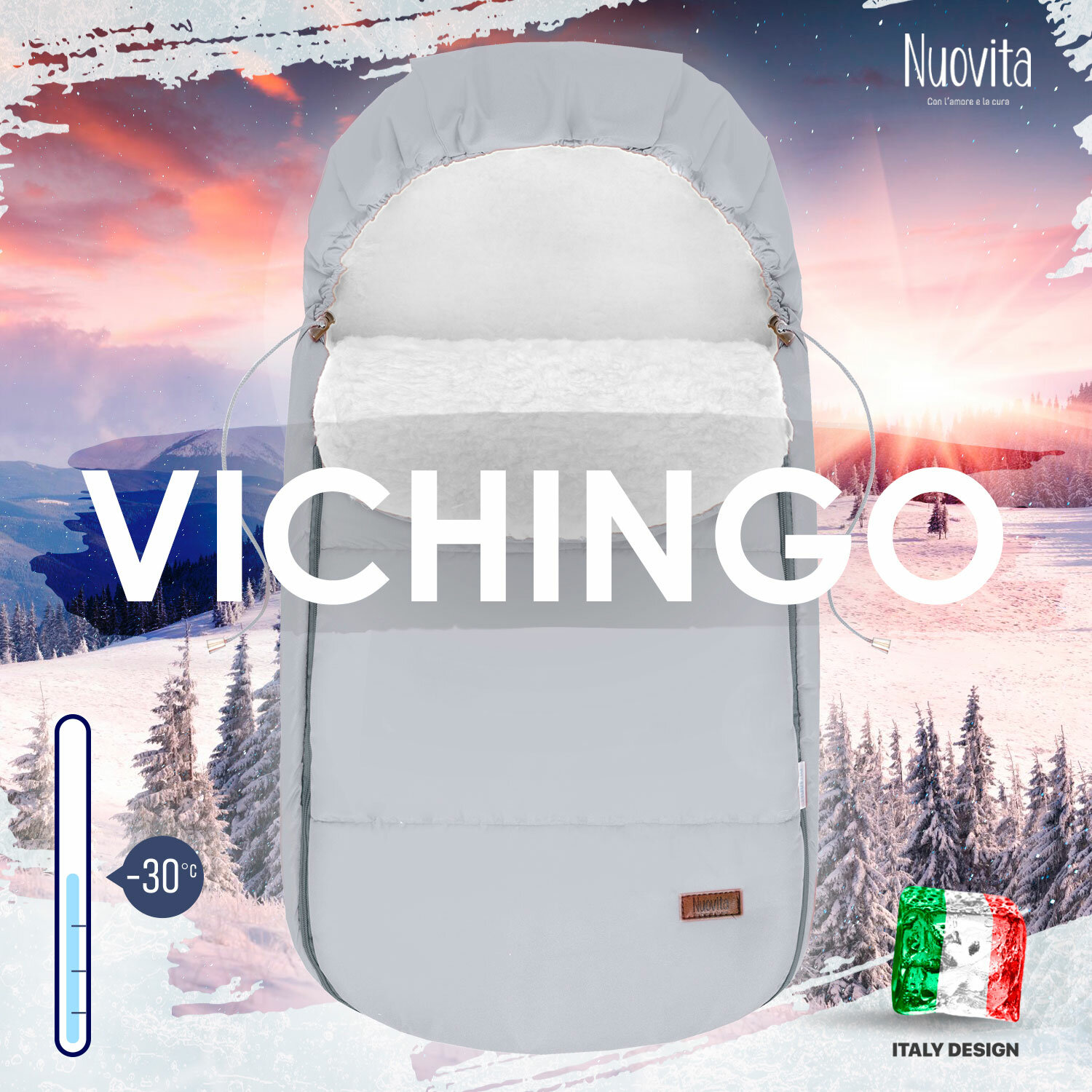 Конверт зимний меховой Nuovita Vichingo Bianco (цвета в ассорт.) - фото №3