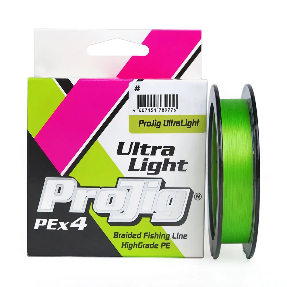 Плетеный шнур ProJig Ultra Light 0.06 мм 2.6 кг 100 м светло-зеленый