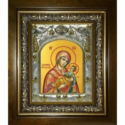 Икона Божьей Матери Муромская, 14x18 см, в деревянном киоте 20х24 см, арт вк-5154