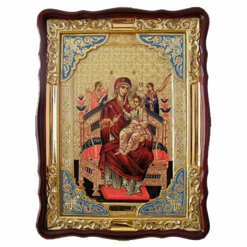 Храмовая икона Божья Матерь Всецарица (Пантанасса) в фигурном киоте 60 Х 80 см, арт ХБИ-185