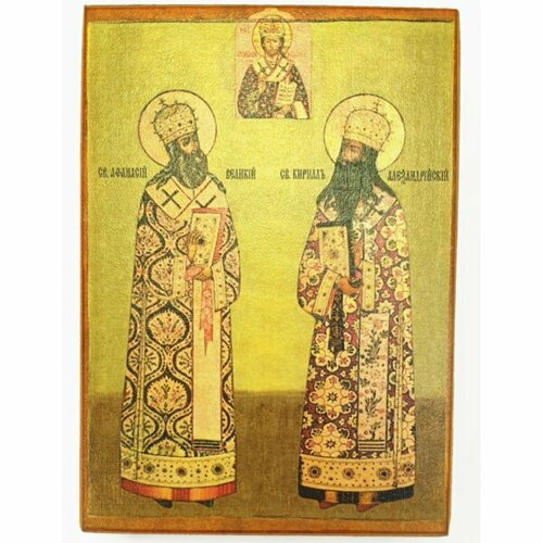 Икона Афанасий Великий и Кирилл Александрийский (копия старинной), арт STO-915