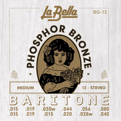 Струны для акустической гитары La Bella Baritone BG-12 15-80