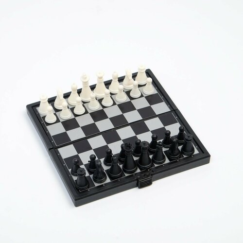 Шахматы магнитные, доска 13 х 13 см, черно-белые sui шахматы магнитные доска 13 х 13 см черно белые