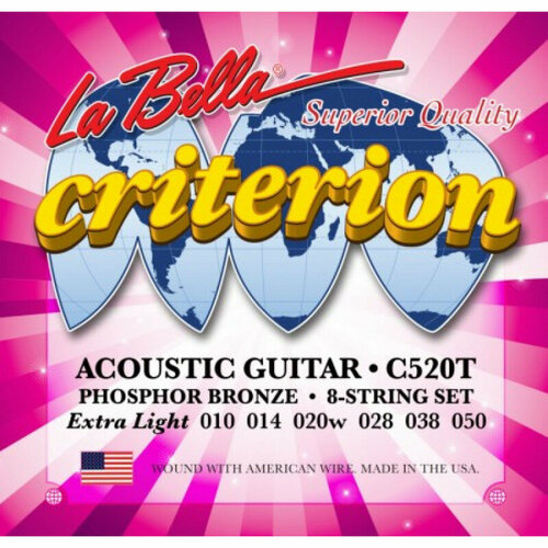 Струны La Bella C520T la bella c520t criterion phosphor bronze extra light 10 50 струны для акустической гитары