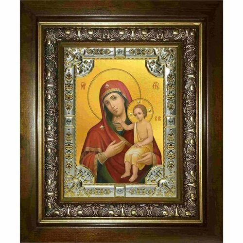 Икона Богородица Воспитание, 18x24 см, со стразами, в деревянном киоте, арт вк-2909