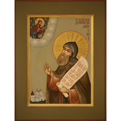 Cвятой Даниил деревянная икона на левкасе 13 см
