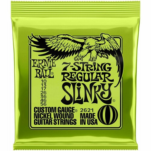 струны framus 45220reg7 blue label 10 64 regular никель 10 13 17 26 36 46 64 Ernie Ball 2621 Regular Slinky Струны для 7-ми струнной электрогитары