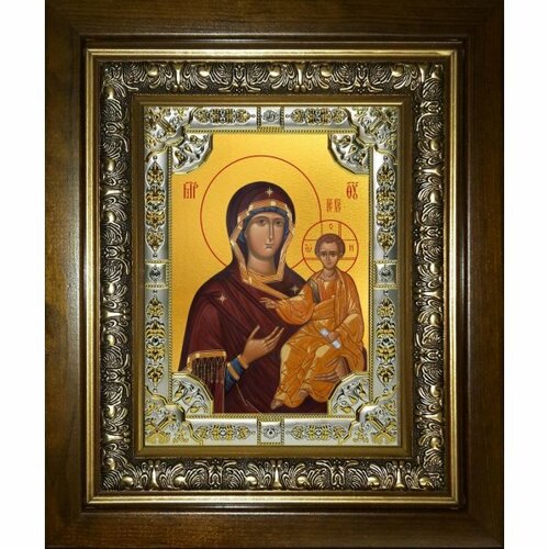 Икона Смоленская Божья Матерь, 18x24 см, со стразами, в деревянном киоте, арт вк-5262