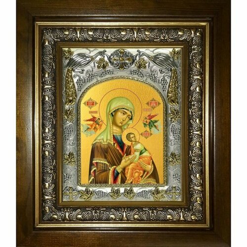 Икона Божья Матерь Страстная, 14x18 см, в деревянном киоте 20х24 см, арт вк-5186