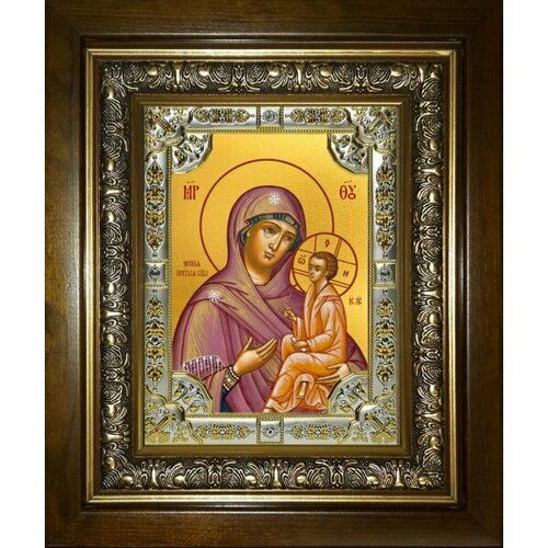 Икона Божьей Матери Югская, 18x24 см, со стразами, в деревянном киоте, арт вк-5298