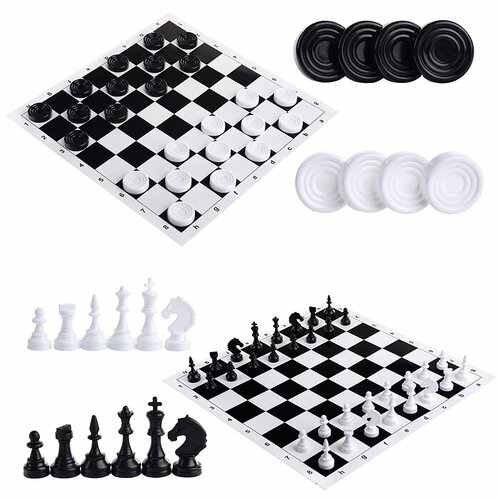 Шашки+шахматы в пакете «Бум Цена» шахматы в пакете бум цена в п 26x22x1 см
