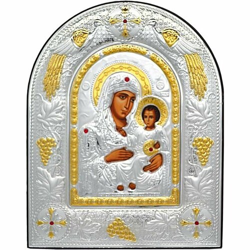 Иерусалимская икона Богородицы в серебряном окладе. икона богородицы казанская в серебряном окладе