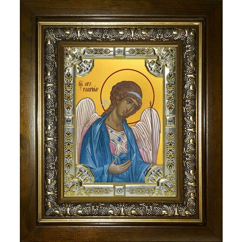 Икона Гавриил Архангел, 18х24 см, в окладе и киоте икона гавриил архангел 18х24 см в окладе