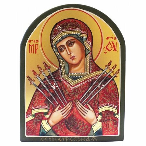 Икона Семистрельная Божией Матери рукописная, арт ИРГ-019