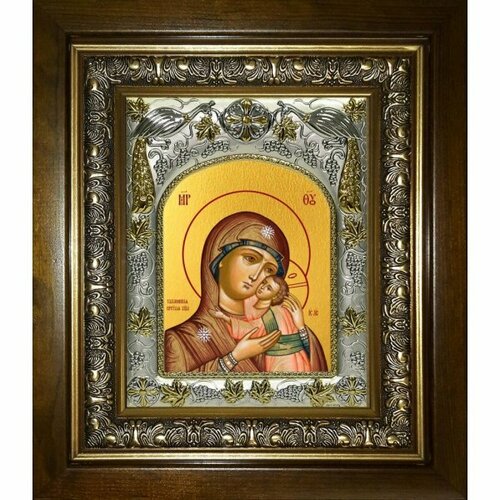 Икона Божьей Матери Чухломская, 14x18 см, в деревянном киоте 20х24 см, арт вк-5216