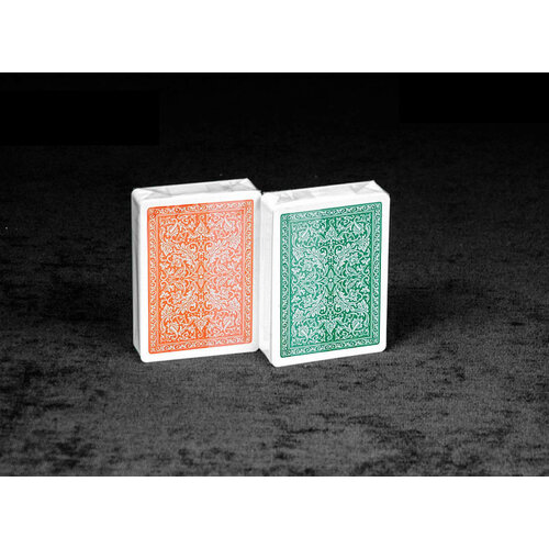 Карты для покера Fournier 2818 Green and Orange, 12 колод карты игральные из 2 х колод