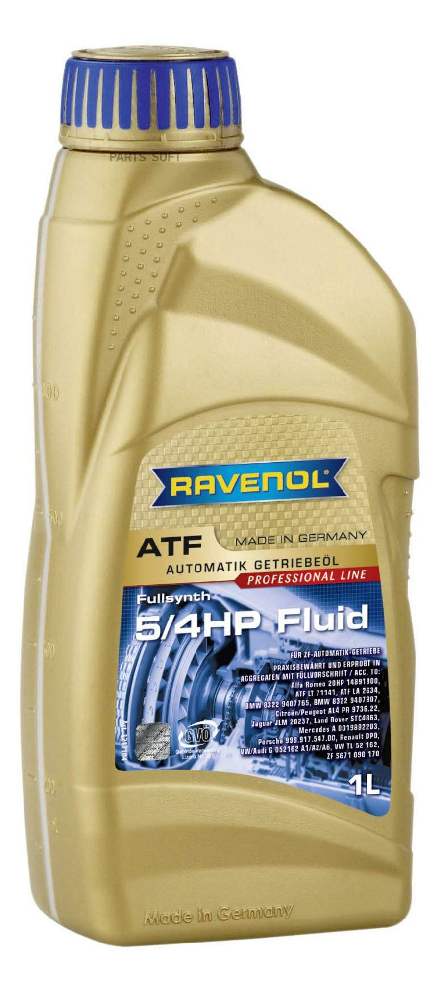 Трансмиссионное масло ATF 5/4 HP Fluid (1л) (второй номер 4014835733213) RAVENOL / арт. 121210400101999 - (1 шт)