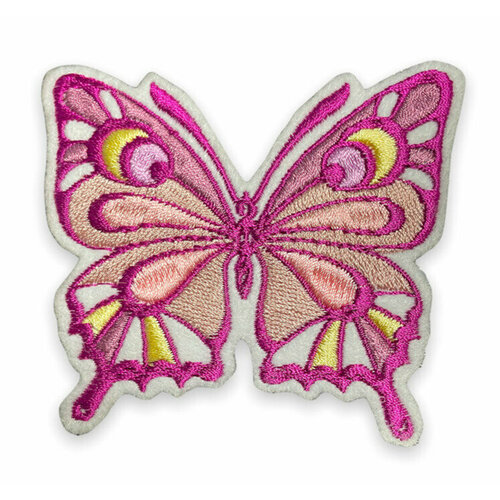 Патч бабочка розовая