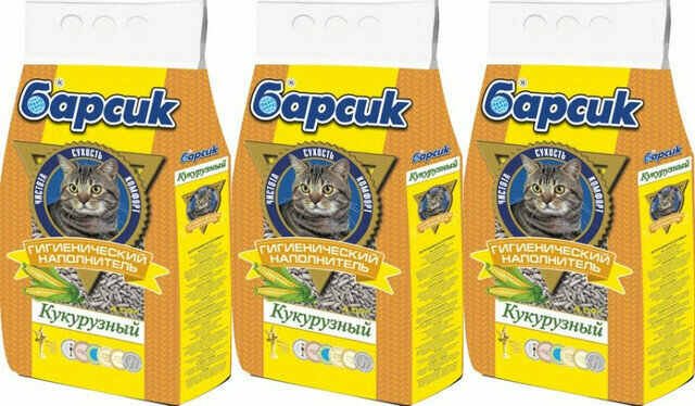 Барсик Наполнитель кукурузный 454л3 шт