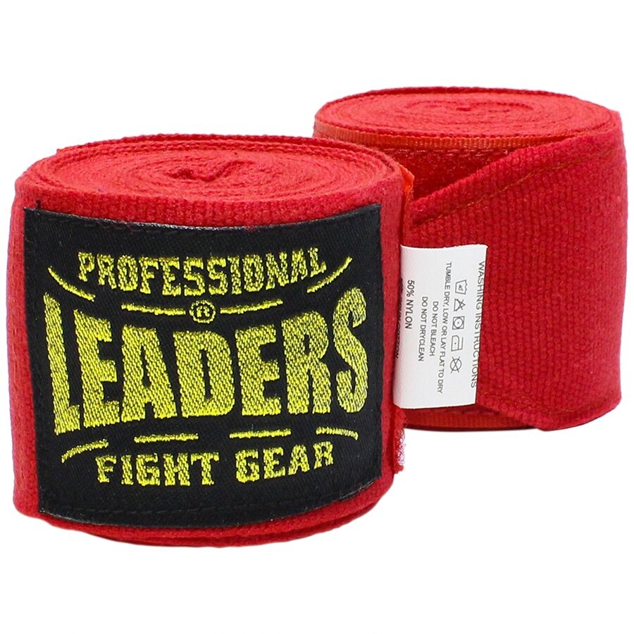 Боксерские бинты Leaders эластичные 3.5м красные