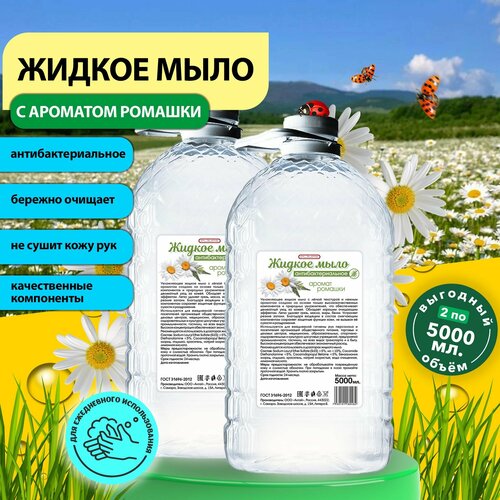 Жидкое антибактериальное мыло с ароматом ромашки 2шт по 5 л