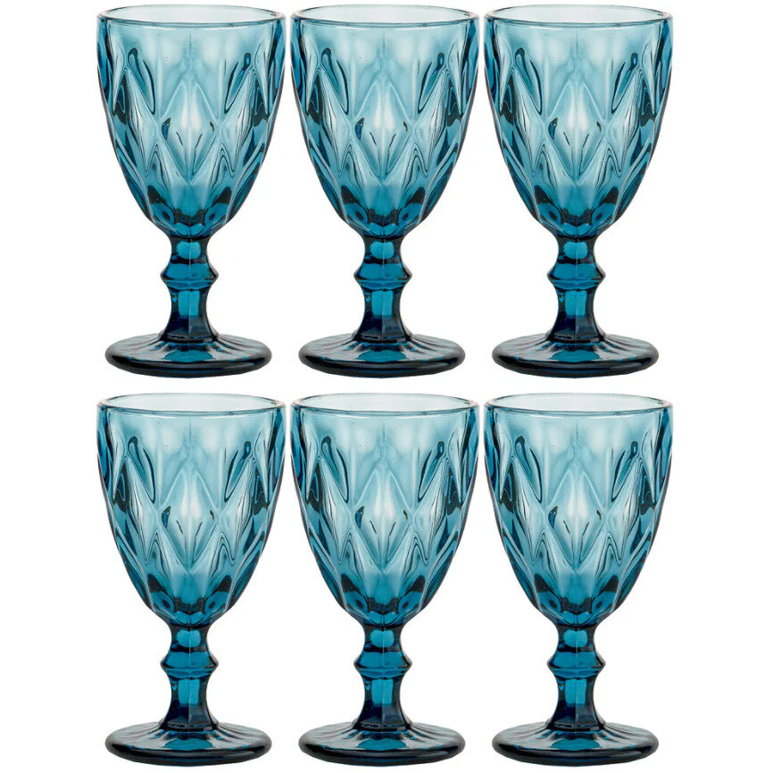 фото Набор цветных бокалов для вина 340 мл. 6 шт. / цветные бокалы под вино / бокалы / разноцветные бокалы / фужеры для вина / фужеры