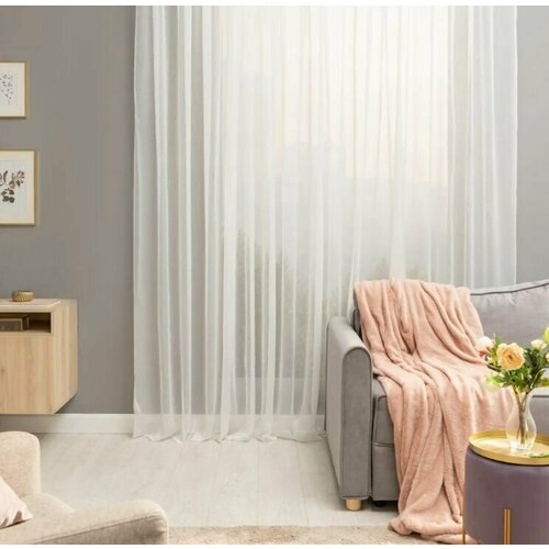 Тюль на ленте Softy 500х280 см цвет белый