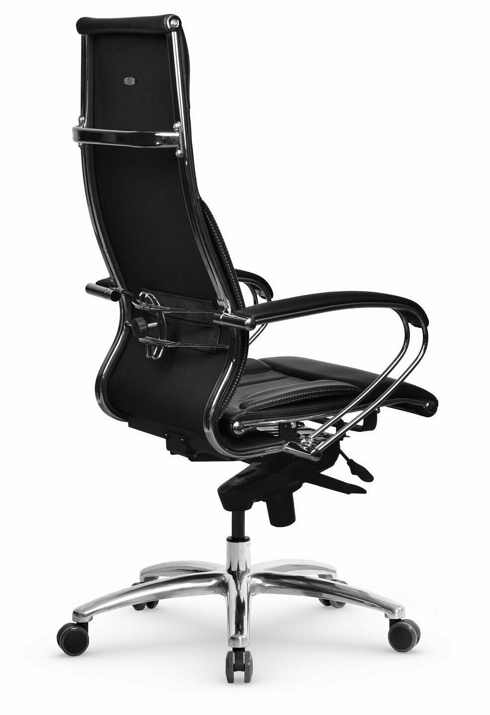 Кресло офисное метта SAMURAI Lux, кожа, регулируемое сиденье, черное - фотография № 18