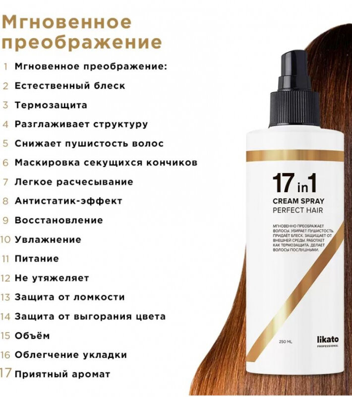 Спрей Likato для идеальных волос 17в1 250мл - фото №11